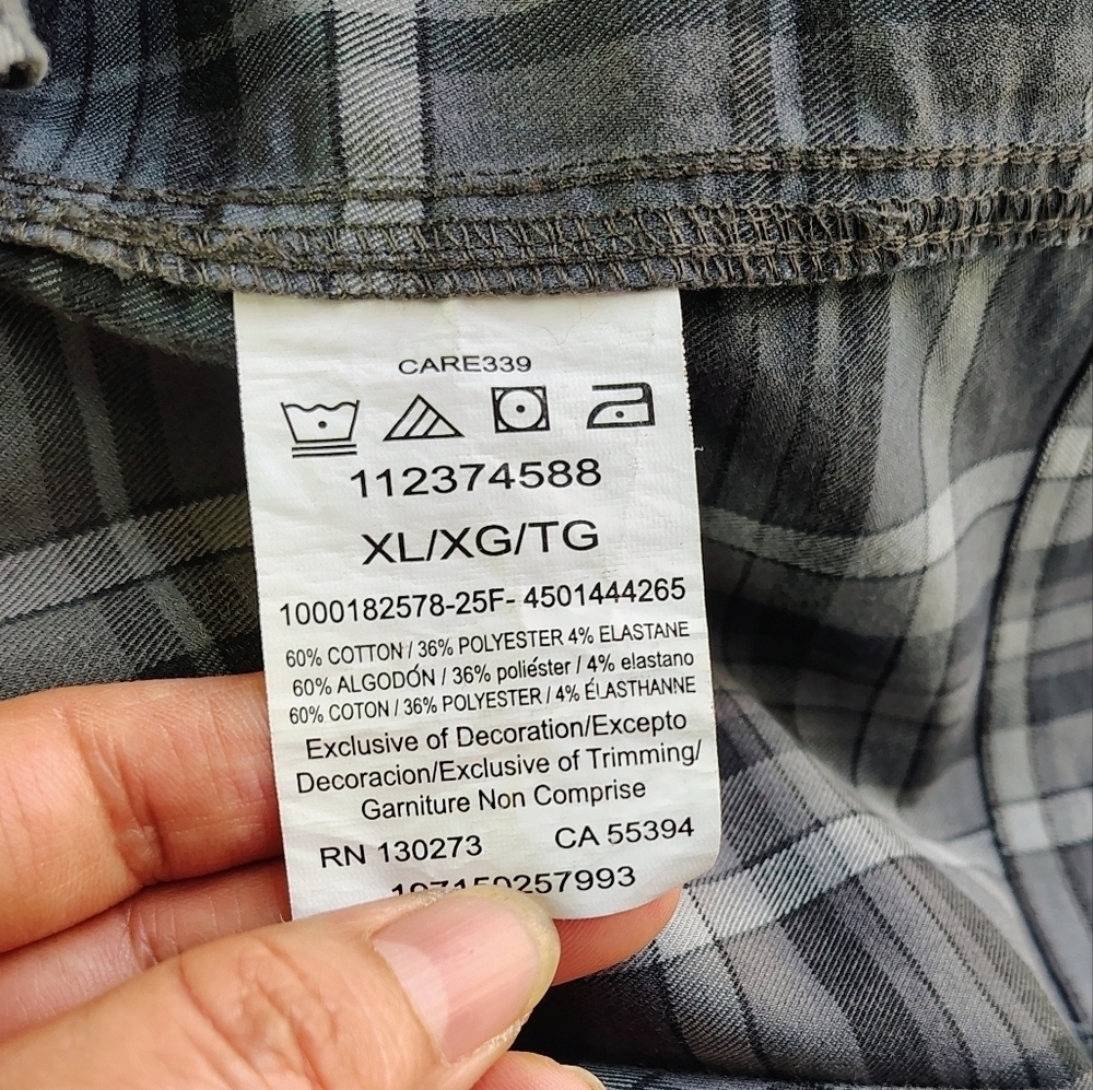 Wrangler Outdoor Regular Fit Men's Shirt Button Down Plaid grey 2 Pockets sz XL. - Picture 11 of 13